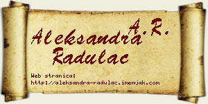 Aleksandra Radulac vizit kartica